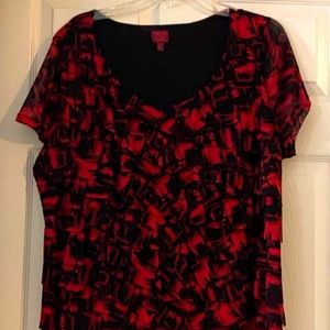 Red and black blouse